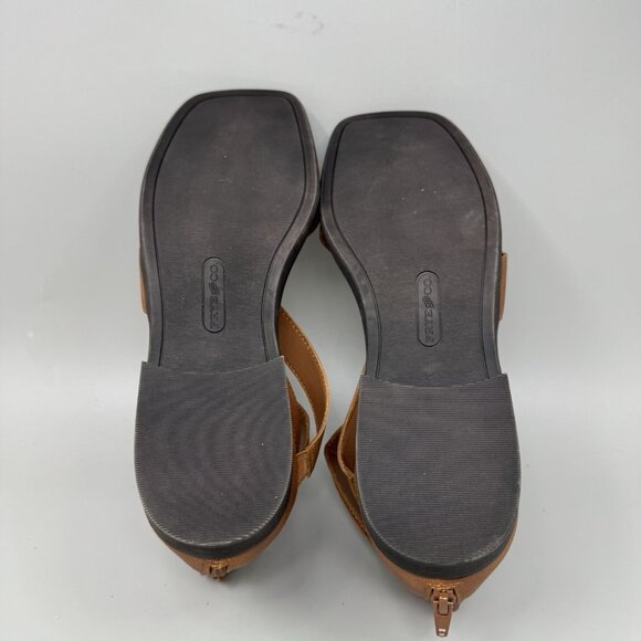 Frye And Co. Tallu Cognac Brown Back Zip Sandals Women's Size 9.5 - Picture 8 of 8
